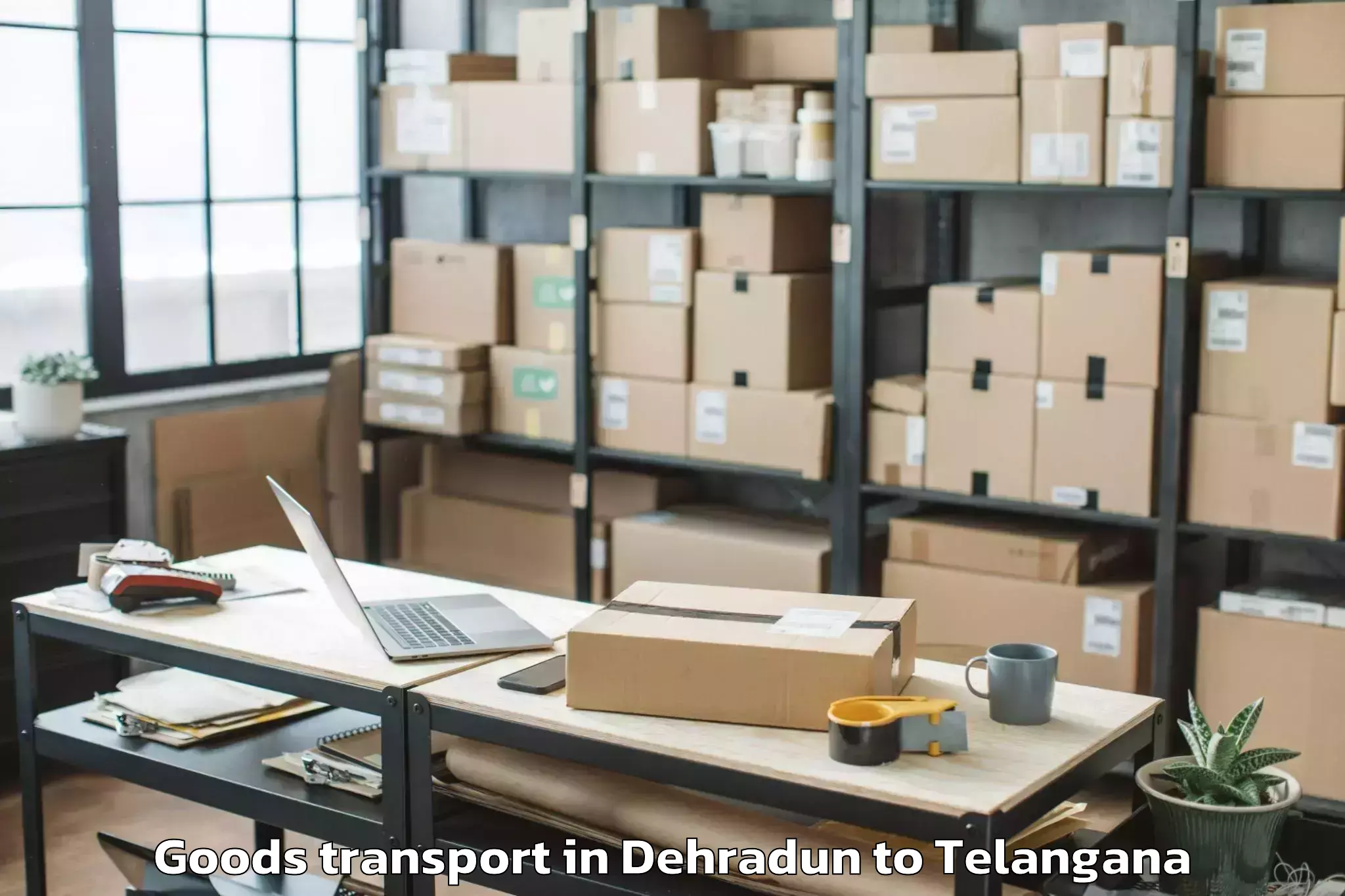 Trusted Dehradun to Satavahana University Karimnag Goods Transport